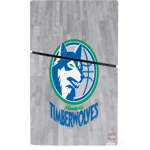 NBA Minnesota Timberwolves Hardwood Classics PS5 Slim Digital Edition Console Skin