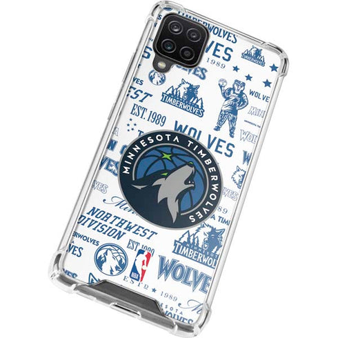 NBA Minnesota Timberwolves Historic Blast Galaxy A12 Clear Case