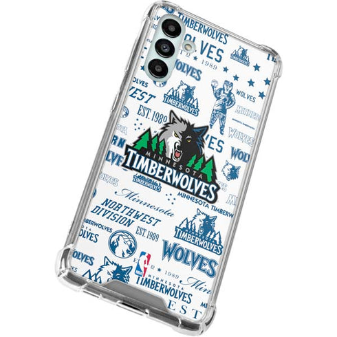 NBA Minnesota Timberwolves Historic Blast Galaxy A13 5G Clear Case