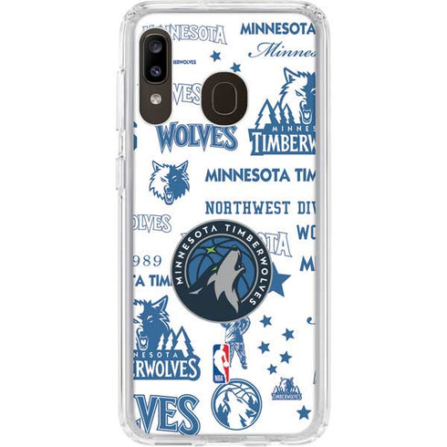 NBA Minnesota Timberwolves Historic Blast Galaxy A20 Clear Case