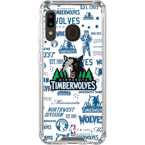 NBA Minnesota Timberwolves Historic Blast Galaxy A30 Clear Case