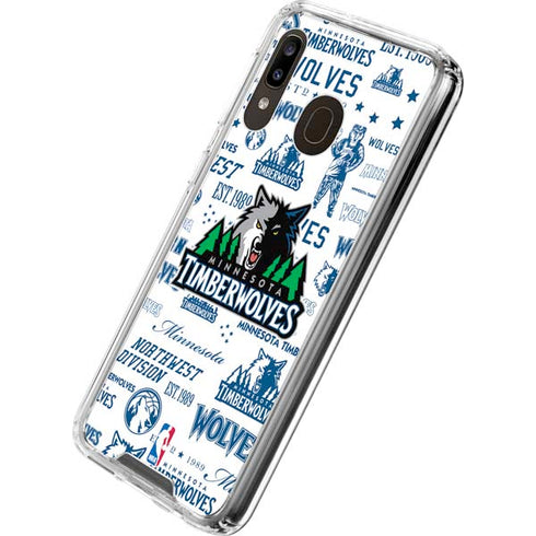 NBA Minnesota Timberwolves Historic Blast Galaxy A30 Clear Case