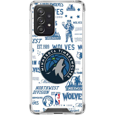 NBA Minnesota Timberwolves Historic Blast Galaxy A52 5G Clear Case