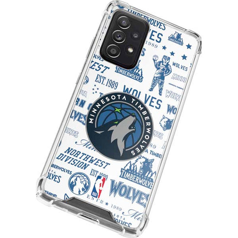 NBA Minnesota Timberwolves Historic Blast Galaxy A52 5G Clear Case