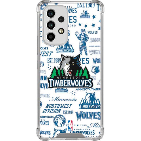 NBA Minnesota Timberwolves Historic Blast Galaxy A53 5G Clear Case