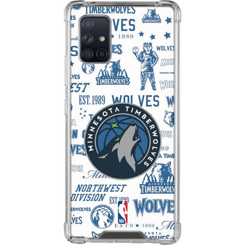 NBA Minnesota Timberwolves Historic Blast Galaxy A71 5G Clear Case