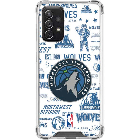 NBA Minnesota Timberwolves Historic Blast Galaxy A72 5G Clear Case