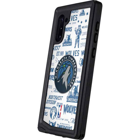 NBA Minnesota Timberwolves Historic Blast Galaxy Note 10 Waterproof Case
