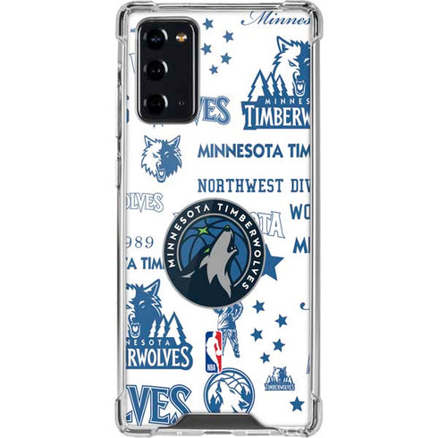 NBA Minnesota Timberwolves Historic Blast Galaxy Note20 5G Clear Case