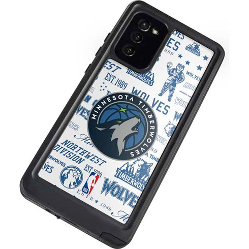 NBA Minnesota Timberwolves Historic Blast Galaxy Note20 5G Waterproof Case