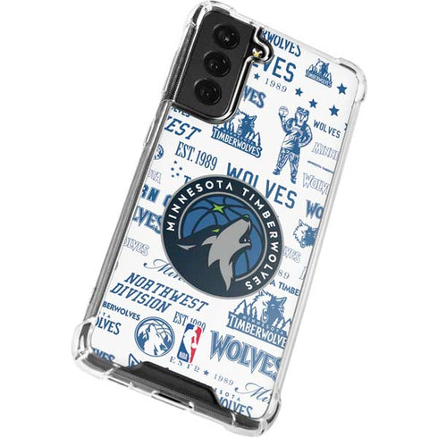 NBA Minnesota Timberwolves Historic Blast Galaxy S21 FE Clear Case