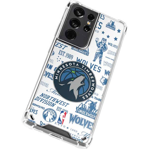 NBA Minnesota Timberwolves Historic Blast Galaxy S21 Ultra 5G Clear Case
