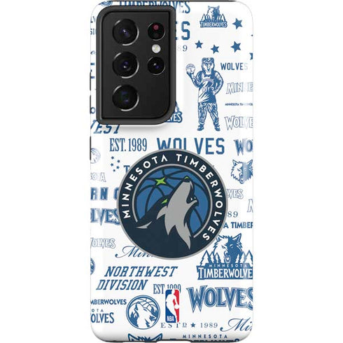 NBA Minnesota Timberwolves Historic Blast Galaxy S21 Ultra 5G Pro Case