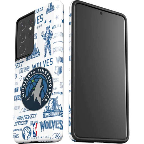 NBA Minnesota Timberwolves Historic Blast Galaxy S21 Ultra 5G Pro Case