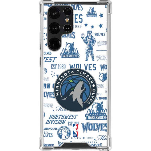 NBA Minnesota Timberwolves Historic Blast Galaxy S22 Ultra Clear Case