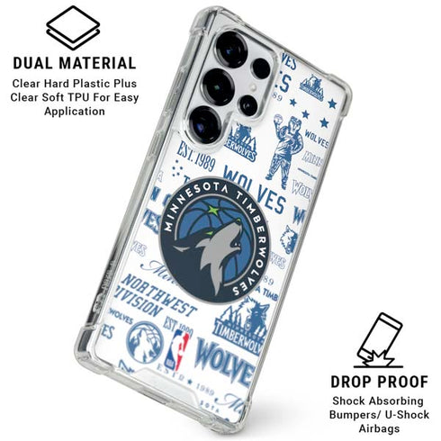 NBA Minnesota Timberwolves Historic Blast Galaxy S25 Ultra Clear Case