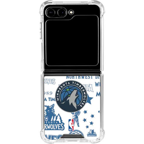 NBA Minnesota Timberwolves Historic Blast Galaxy Z Flip5 5G Clear Case