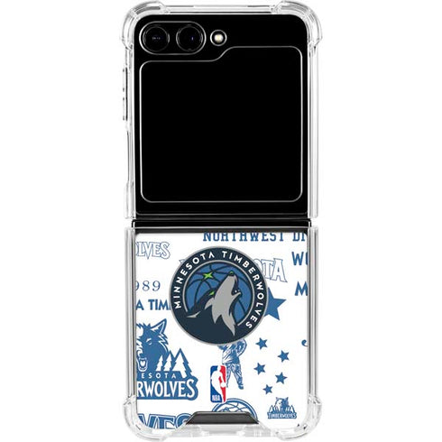 NBA Minnesota Timberwolves Historic Blast Galaxy Z Flip6 Clear Case