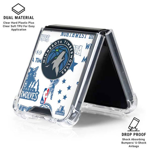 NBA Minnesota Timberwolves Historic Blast Galaxy Z Flip6 Clear Case