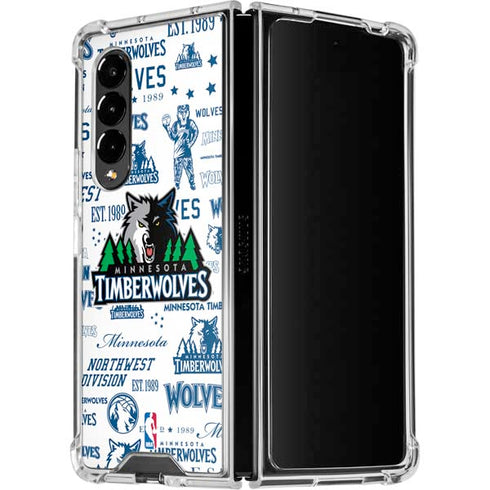 NBA Minnesota Timberwolves Historic Blast Galaxy Z Fold4 5G Clear Case