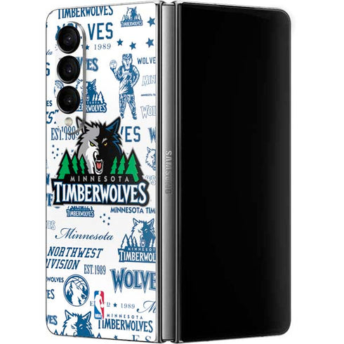 NBA Minnesota Timberwolves Historic Blast Galaxy Z Fold4 5G Skin