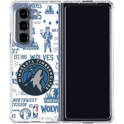 NBA Minnesota Timberwolves Historic Blast Galaxy Z Fold5 5G Clear Case