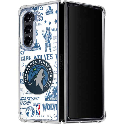 NBA Minnesota Timberwolves Historic Blast Galaxy Z Fold5 5G Clear Case