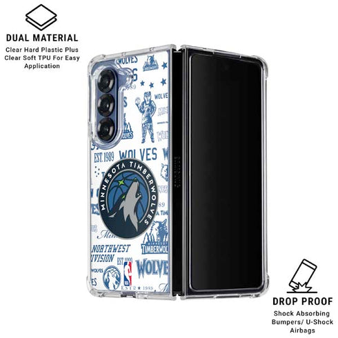 NBA Minnesota Timberwolves Historic Blast Galaxy Z Fold6 Clear Case