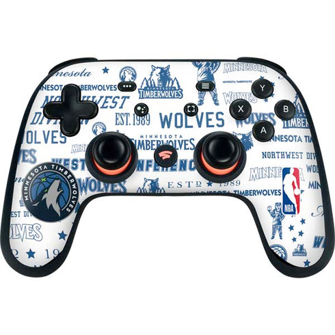 NBA Minnesota Timberwolves Historic Blast Google Stadia Controller Skin