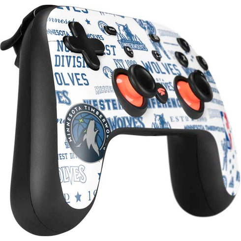 NBA Minnesota Timberwolves Historic Blast Google Stadia Controller Skin