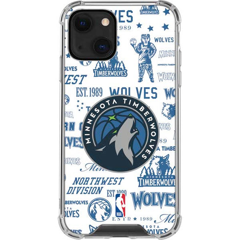 NBA Minnesota Timberwolves Historic Blast iPhone 13 Mini Clear Case