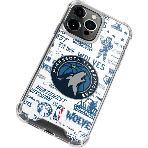 NBA Minnesota Timberwolves Historic Blast iPhone 13 Pro Max Clear Case