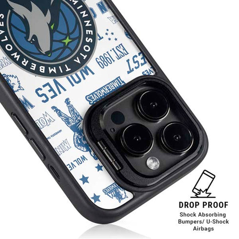 NBA Minnesota Timberwolves Historic Blast iPhone 13 Pro Max Kickstand Case