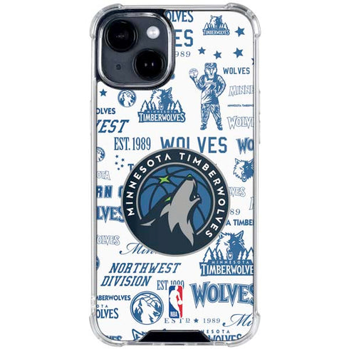 NBA Minnesota Timberwolves Historic Blast iPhone 14 Clear Case