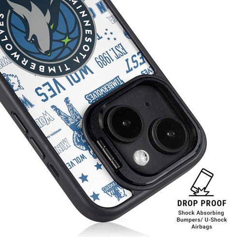 NBA Minnesota Timberwolves Historic Blast iPhone 14 Plus Kickstand Case