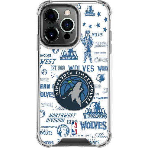 NBA Minnesota Timberwolves Historic Blast iPhone 14 Pro Clear Case
