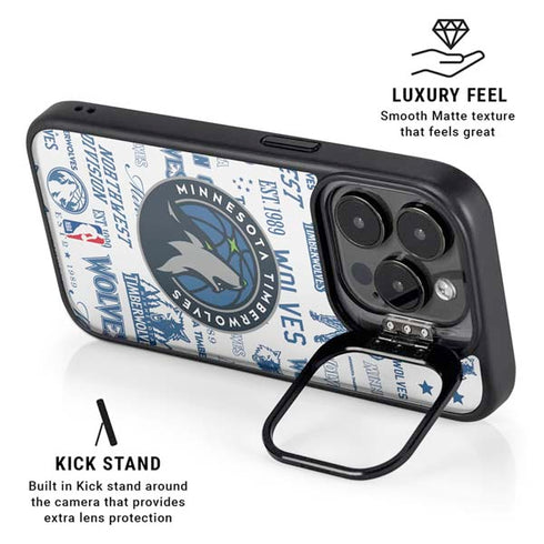 NBA Minnesota Timberwolves Historic Blast iPhone 14 Pro Max Kickstand Case