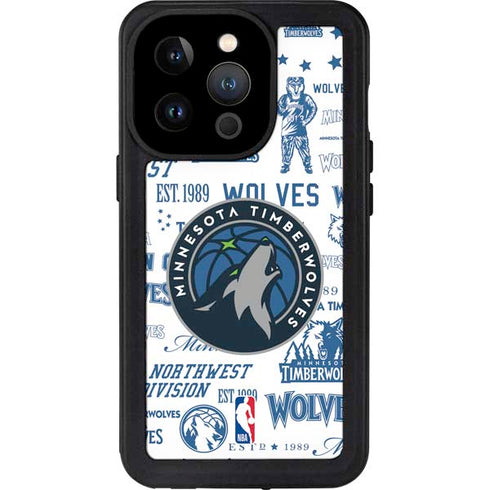 NBA Minnesota Timberwolves Historic Blast iPhone 15 Pro Waterproof Case