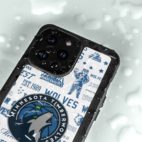 NBA Minnesota Timberwolves Historic Blast iPhone 15 Pro Waterproof Case