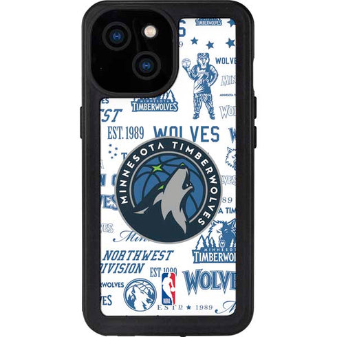 NBA Minnesota Timberwolves Historic Blast iPhone 15 Waterproof Case