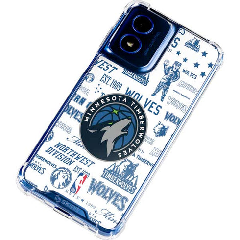 NBA Minnesota Timberwolves Historic Blast Moto G 5G (2024) Clear Case