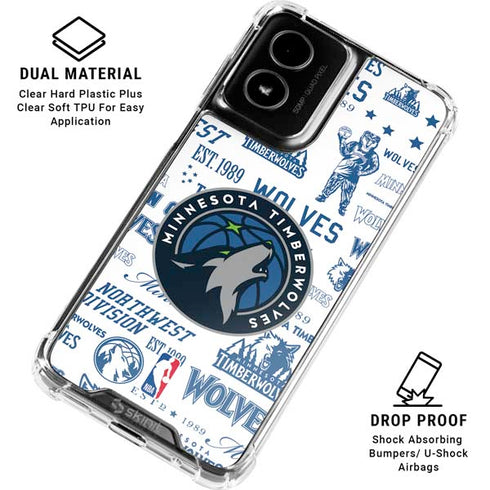 NBA Minnesota Timberwolves Historic Blast Moto G Power 5G (2024) Clear Case