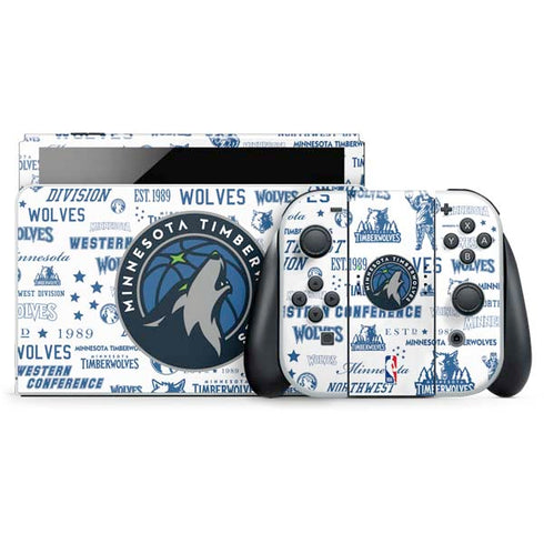 NBA Minnesota Timberwolves Historic Blast Nintendo Switch OLED (2021) Skin