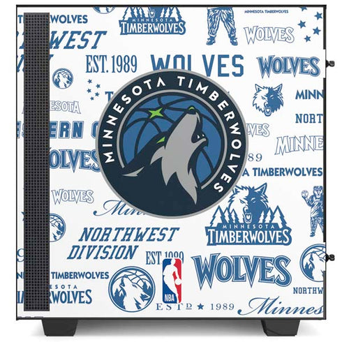NBA Minnesota Timberwolves Historic Blast NZXT H510 Compact ATX Mid-Tower Case Skin