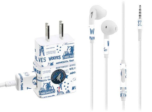 NBA Minnesota Timberwolves Historic Blast Phone Charger Skin