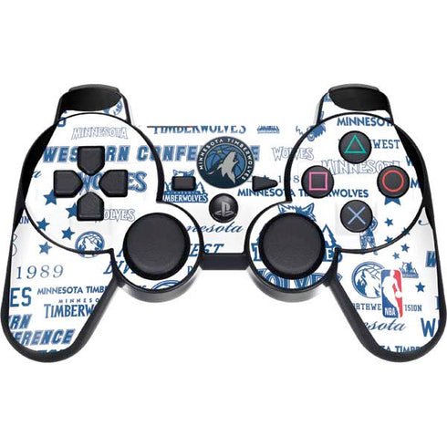 NBA Minnesota Timberwolves Historic Blast PS3 Dual Shock wireless controller Skin