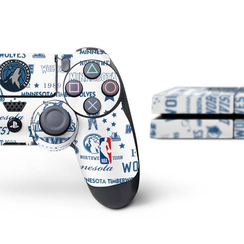 NBA Minnesota Timberwolves Historic Blast PS4 Console and Controller Bundle Skin