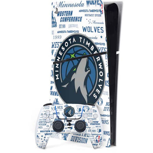 NBA Minnesota Timberwolves Historic Blast PS5 Slim Digital Edition Bundle Skin