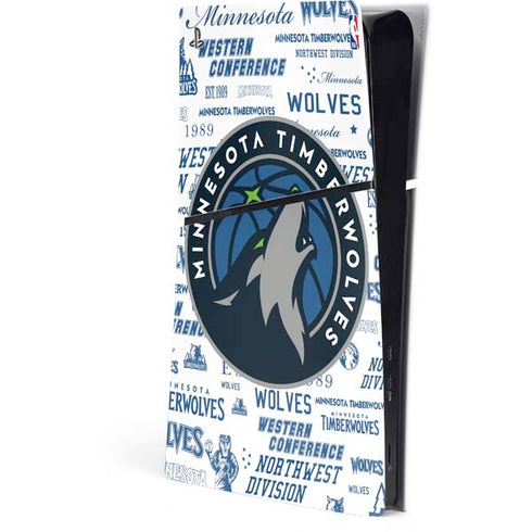 NBA Minnesota Timberwolves Historic Blast PS5 Slim Digital Edition Console Skin