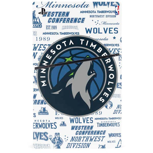 NBA Minnesota Timberwolves Historic Blast PS5 Slim Digital Edition Console Skin